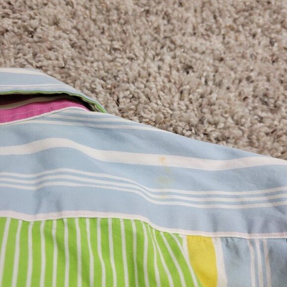 Polo Ralph Lauren Shirt Mens 16 34/35 Curham Custom Stripe Button Down Stains* - Picture 9 of 10